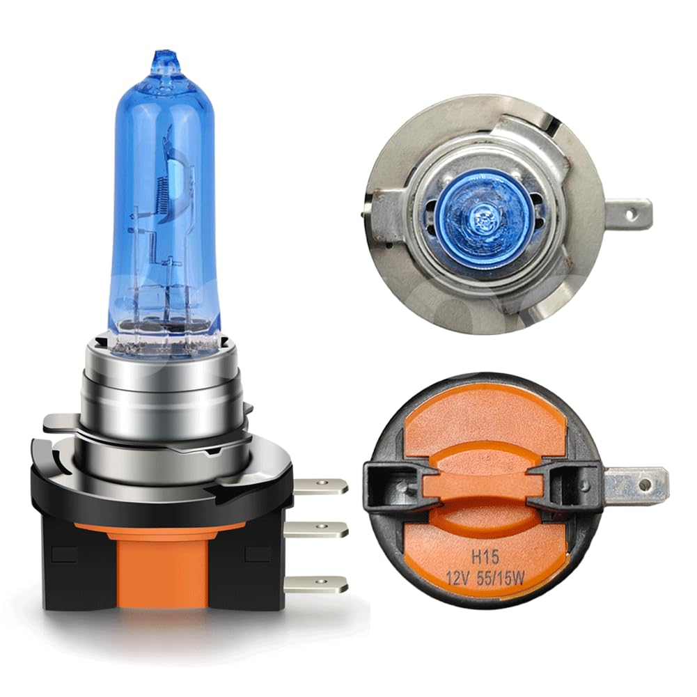 SOFOC H15 Ampoule 12V 715 Phare Feu de Jour 55W/15W 64176 PGJ23t-1 Blanc DRL Rapprochée/Route 3 Broches Plug & Play 2pcs