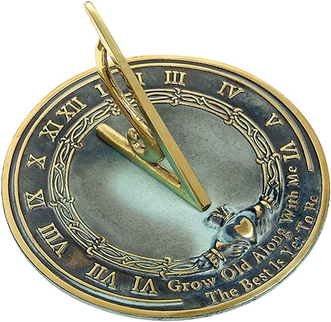 NauticalMart Personalized Sundial Gift - 10 Inch Brass Sundial for Bride and Groom - Handmade Decorative Garden Sundial with Roman Numerals - Ideal for Weddings and Anniversaries