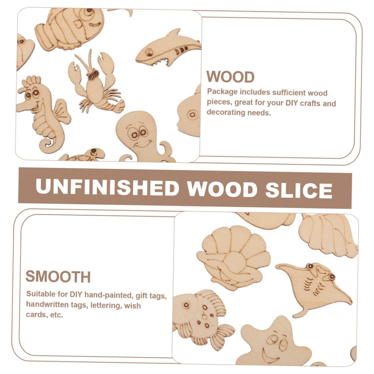 SEWACC 800stücke Holzscheiben Für Bastelarbeiten Unbehandelte Holzstücke Für Dekoration Beschriftungen Und Kunstwerke Für Tiermotive Und Kreative Projekte