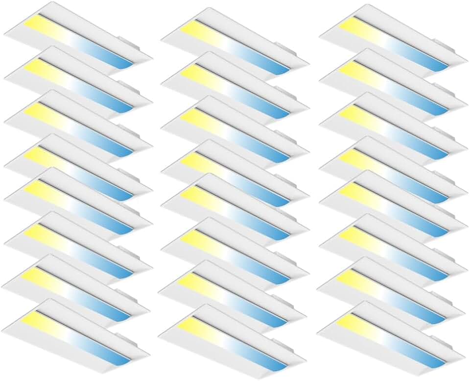 24 Pack 2x4FT Center Basket LED Troffer Panel Light, 30/40/50/60/72W, 5CCT 3000K|3500K|4000K|5000K|6500K,Dimmable Drop Ceiling Lights,3750/5000/6250/7500/9000 Lumens,120-277V, ETL Premium