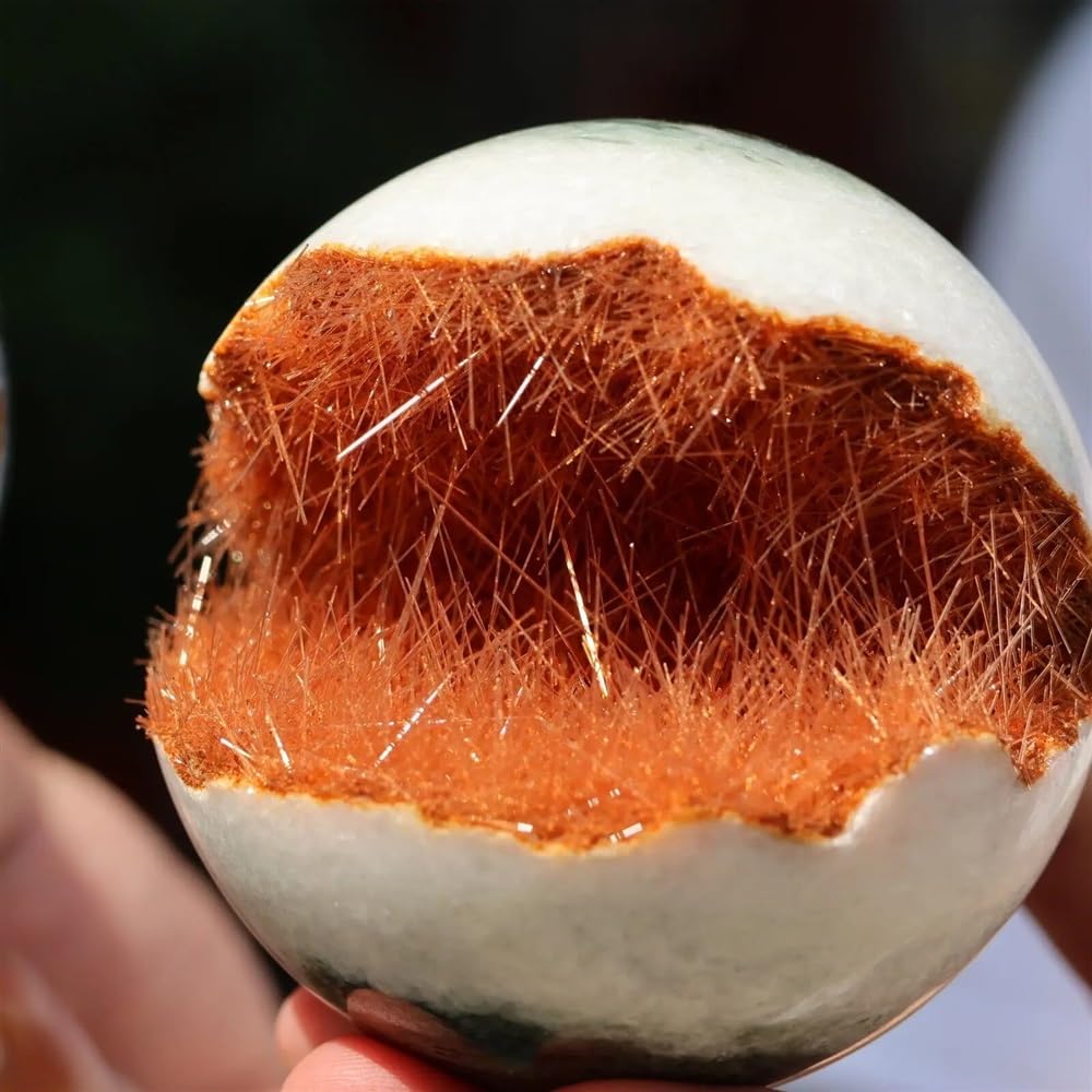 KJEBVHIRS Stone Goethite symbiotic Crystal Cluster Balls, Quartz Crystal ore Cluster Divination(Size:700-800g)