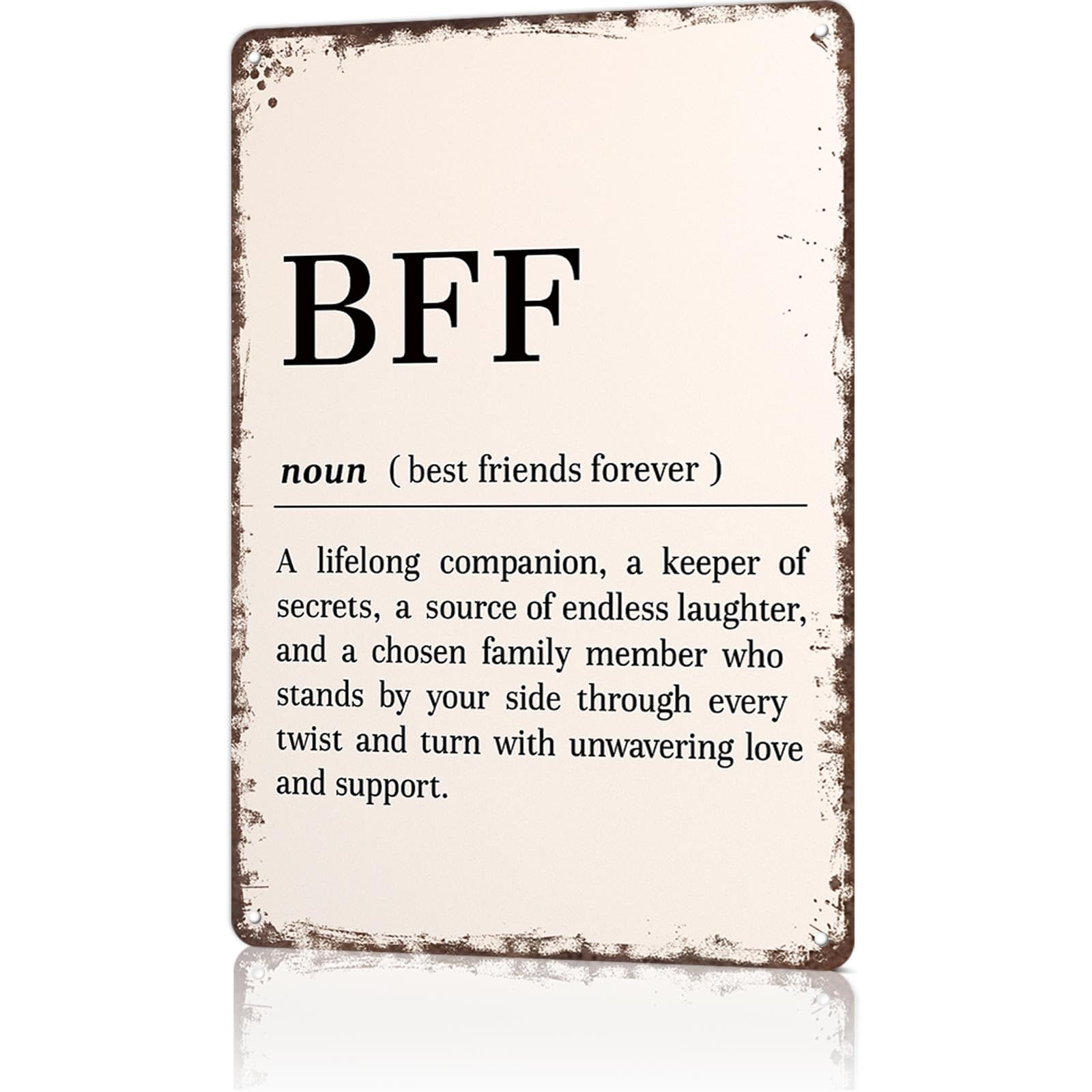 KWQDOZF Funny Metal Signs Poster 8x12inch BFF Aluminum Sign Wall Art For Home Room Bedroom Office Decor