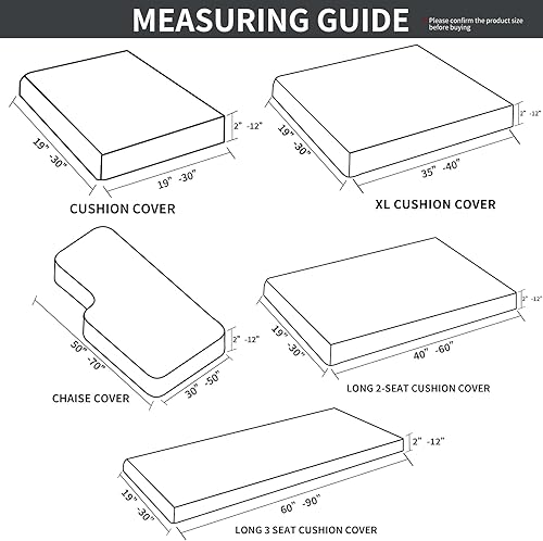 Miniatura 5 de YEMYHOM Fundas de cojín elásticas largas de repuesto para sofá, protector de muebles a cuadros grande con parte inferior elástica (1 funda de cojín