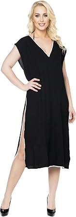 LA LEELA Womens Summer Beach Dress Cover Ups Swimwear Front Tie Swimsuit