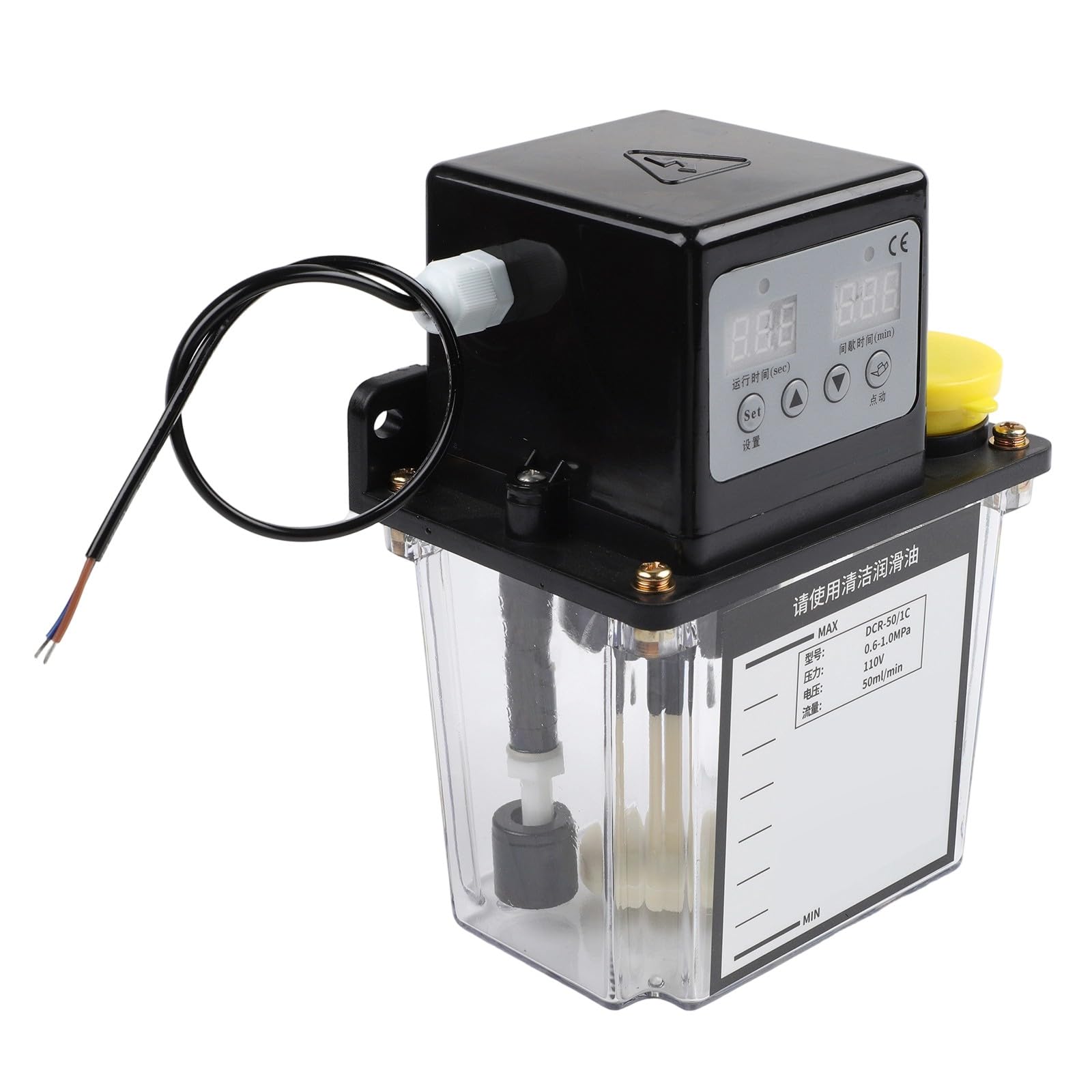 Pompa di olio lubrificante automatica 1L/2L Olio per ingranaggi in lega con display digitale per sistema di raffreddamento della macchina CNC 110 V 50 ml/min
