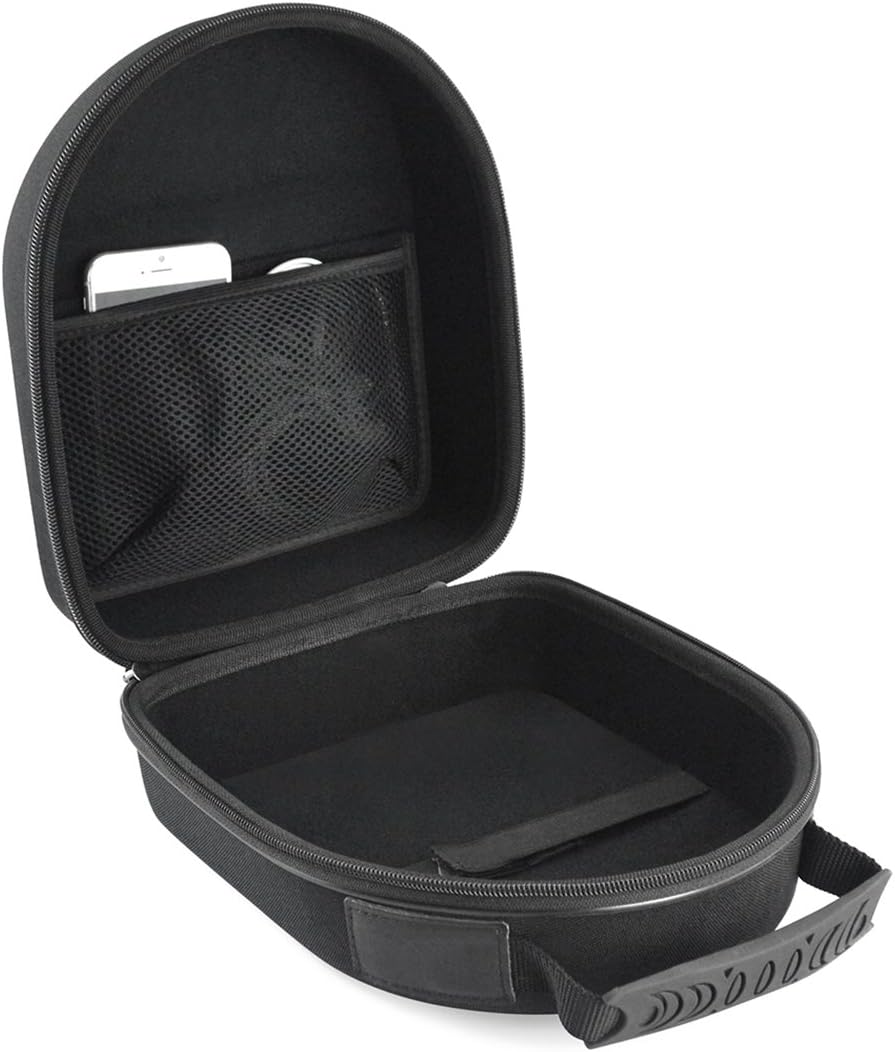 Geekria Shield Case for Large-Sized Over-Ear Headphones, Replacement Protective Hard Shell Travel Carrying Bag with Cable Storage, Compatible with Audio-Technica ATH-AD990X, AKG K701 (Black) - Image 3