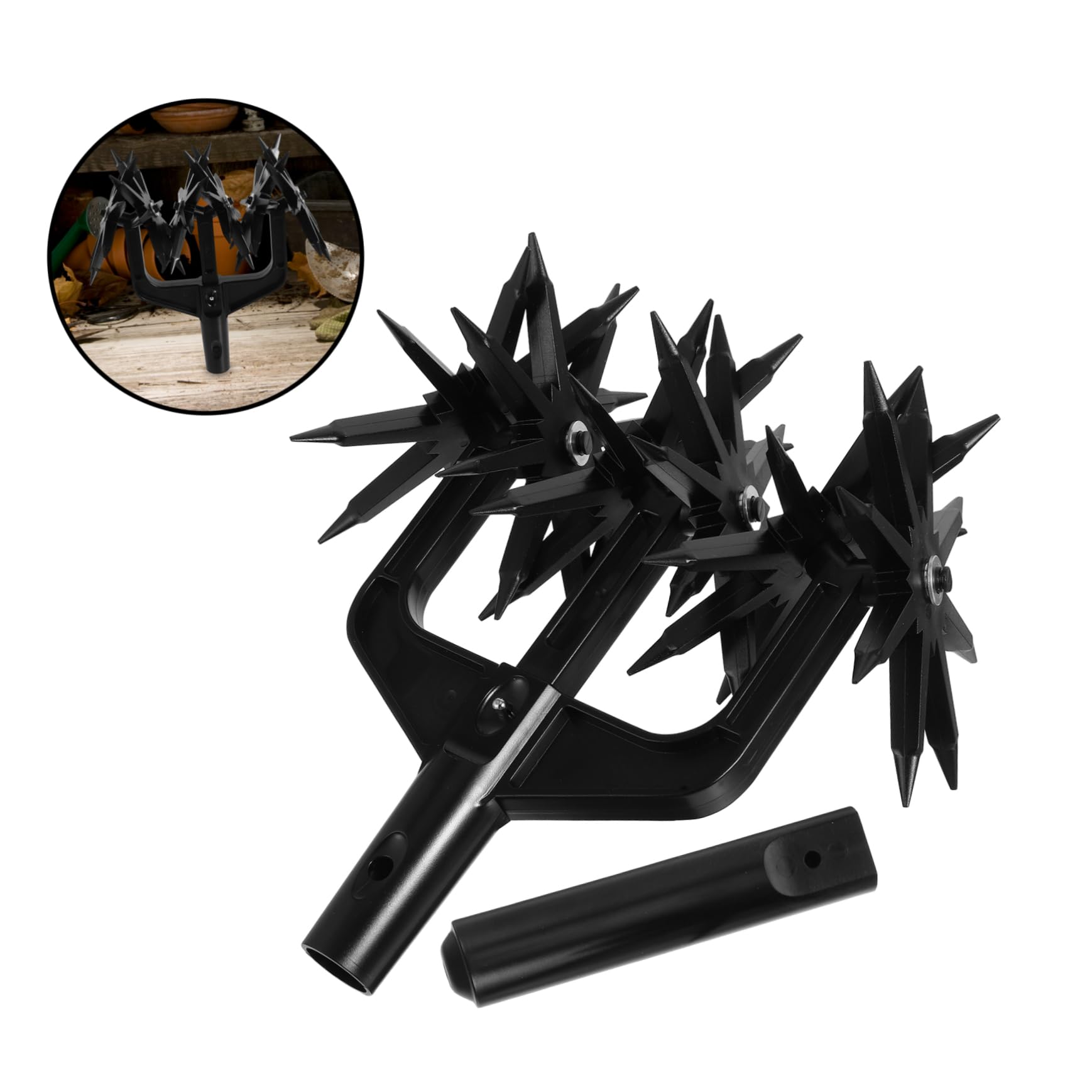 Coltivatore Manuale in Plastica per Terreno da Giardino Attrezzo Rotativo Scarificatore Aeratore Risemina per Famiglie E Giardinaggio