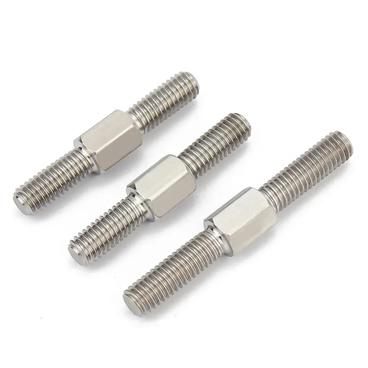 Double Ended Stud Screws Threaded Rod,Double-Ended M4 304 Stainless Steel Left Hand and Right, End Thread Tight Adjustable Push Bolts(M4 x 60mm 1pcs)