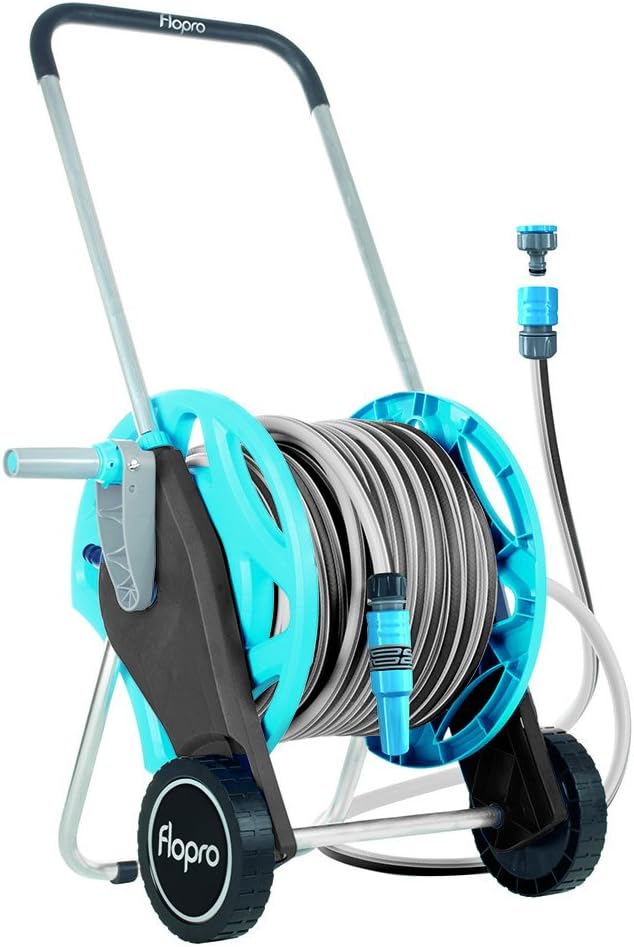 Flopro 70300151 + Assembled Hose Cart Fitted With 30 m (98 ft) Garden Hose Pipe