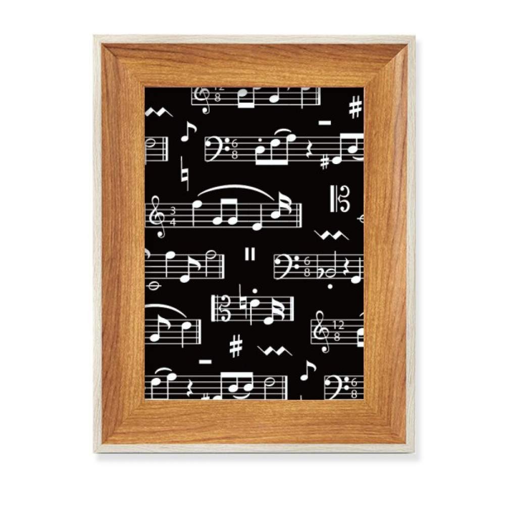 Marco de fotos de madera negro y blanco portafotos musical para pintura y arte de mesa