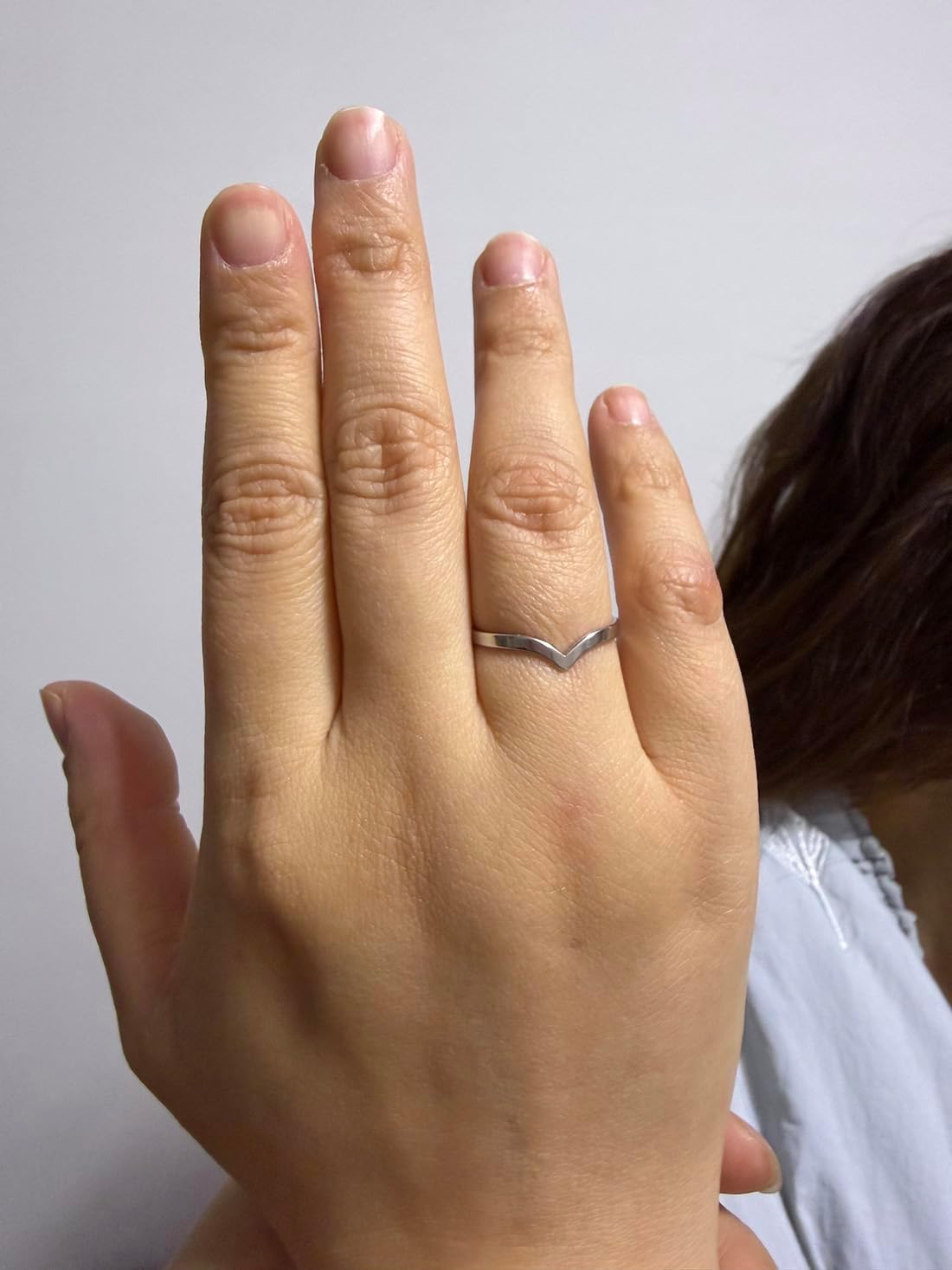 Stainless Steel Simple Pointed Chevron Ring Classical Plain V Shaped Stacking Band Statement Wedding Promise Ring For Women - Image 2