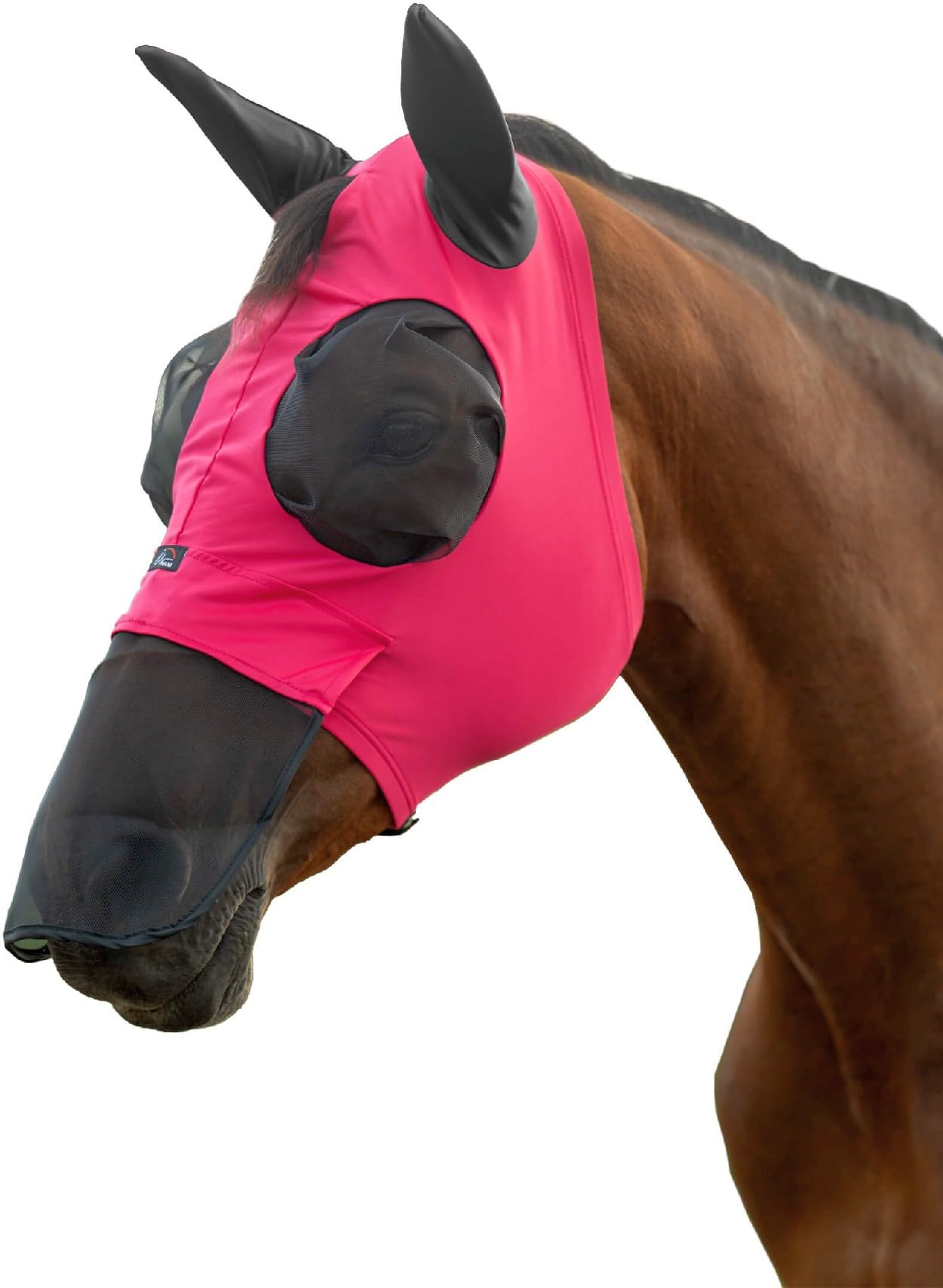 HKM Elastic Anti fly mask with nose protection Magenta M