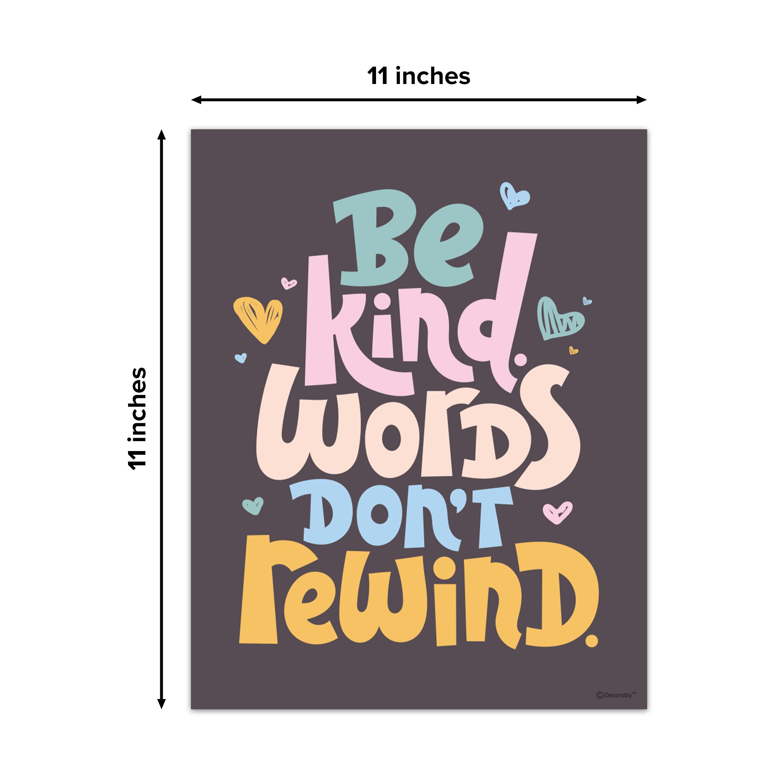 Decorably 12 Anti Bullying Posters for Classroom, 11x14in Educational Matte-Laminated for School Decor, Hallways, Bulletin Boards, Home Study Room