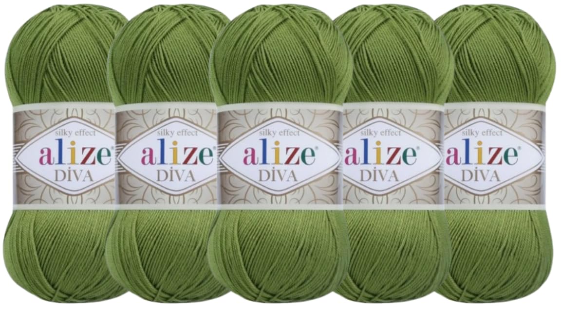 Alize Diva Silk Effect 100% Microfiber Acrylic Yarn 1 Ball skeins 100gr 383yds (234 - Spice)