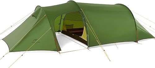 Naturehike Opalus - Tienda de campaña para mochileros para 2-4 personas, ligera, impermeable, con huella (verde)