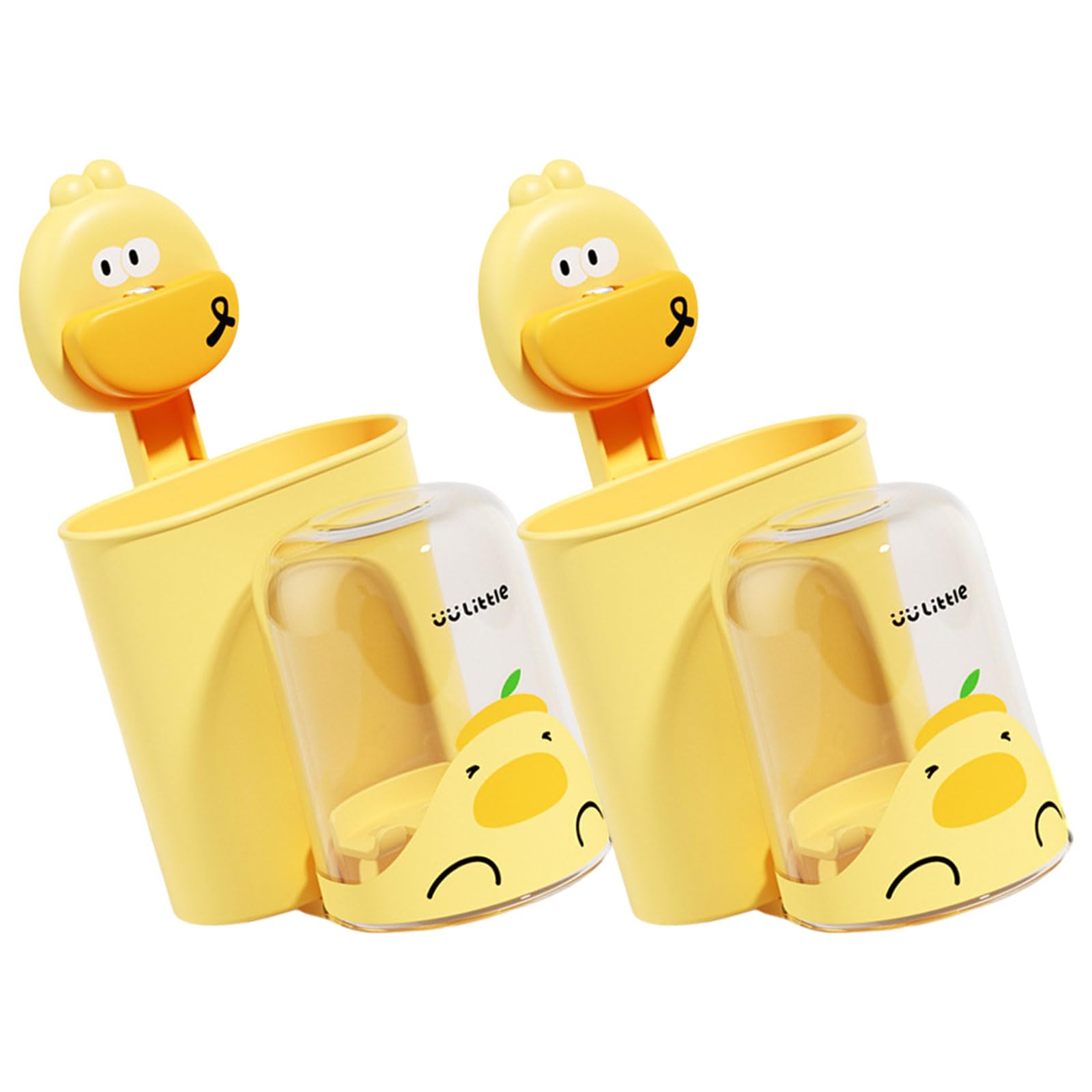 Kids Toothbrush Holders with Cups Wall Mounted & Saves Space Toothbrush Organizes Upgrades for Family Bathrooms Multifunction Hanging Cup Holder