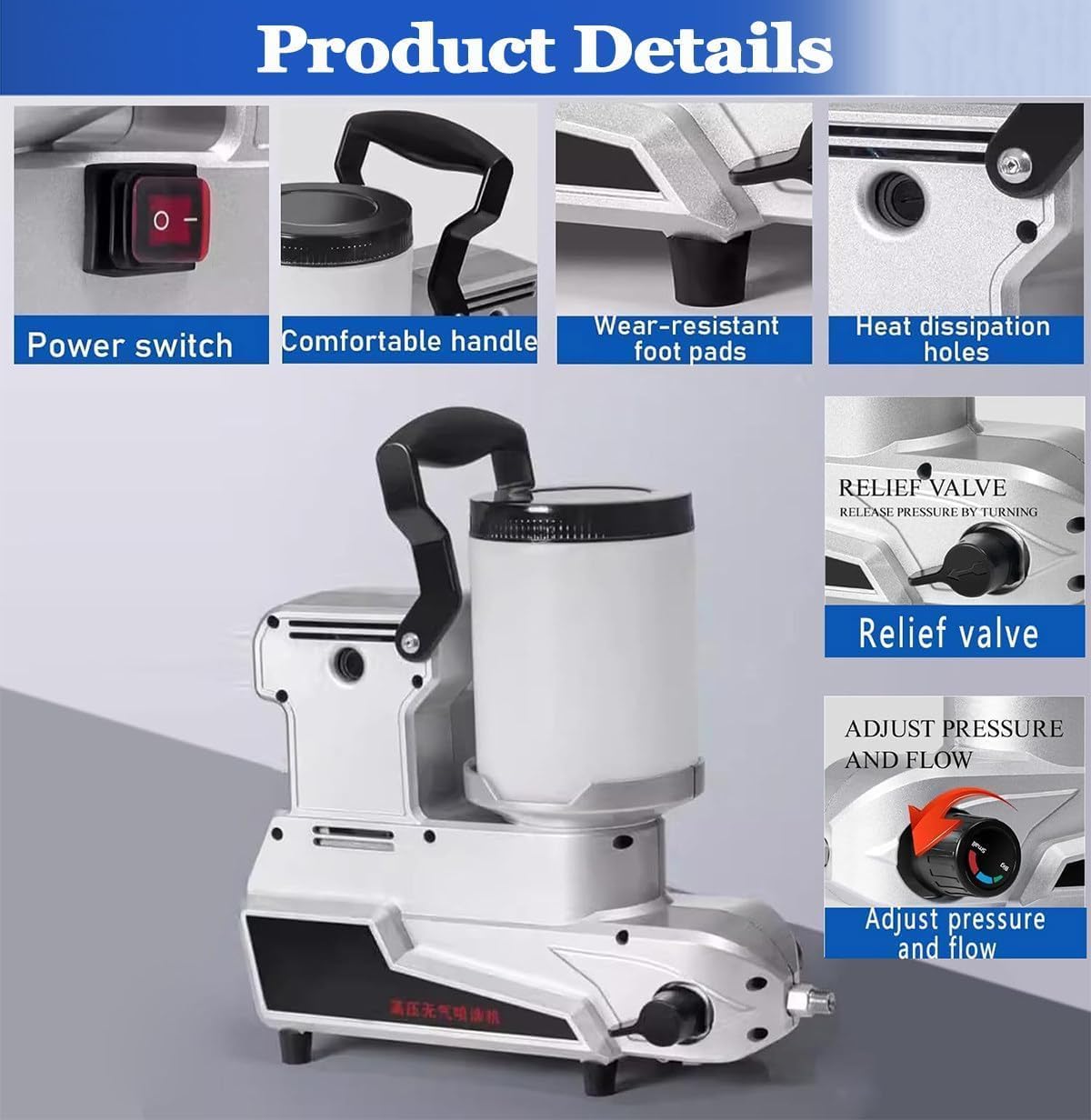 spruzzatore senz'aria portatile della pittura 2.5L/min con il tubo flessibile di 5m per la pittura interna domestica ed esterna della parete