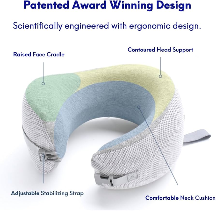Hxcxrst Cuscino da Viaggio Memory Foam, Per supporto per collo, mento
