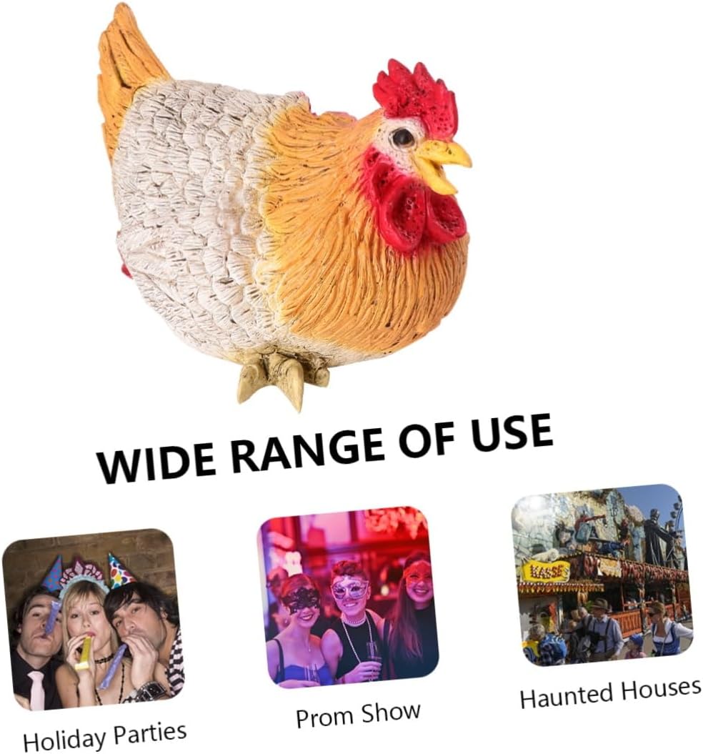 Amosfun Halloween Simulation Hen Decoration Realistic Tricky Props for Spooky Parties Eye-catching Creepy Decor for Halloween Carnivals and Costume Events Design Fine Craftsmanship