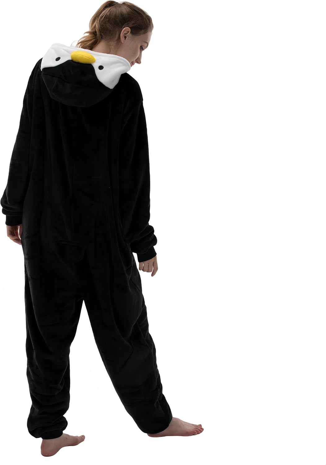 Snug Fit Unisex Adult Onesie Pajamas, Flannel Animal Cosplay One Piece Halloween Costume hooded Sleepwear Homewear