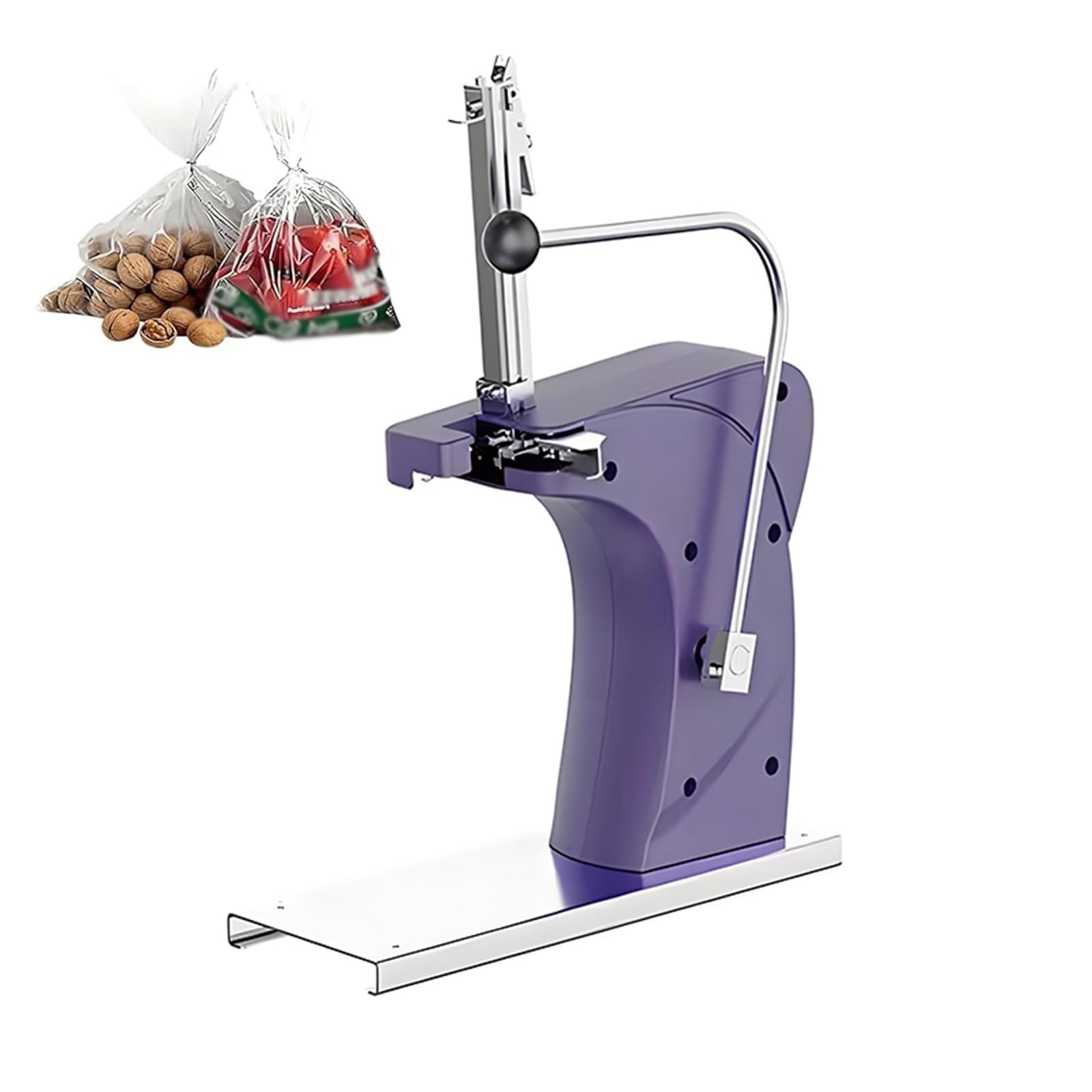 Pinning macchina di alluminio manuale, legatrice della borsa, diametro massimo 70mm, funzionamento regolare, prestazioni stabili, perfetto per le fabbriche alimentari supermercati