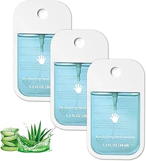 3PCS Mist Hydrating Hand Sanitizer Spray for Adults and Kids, Mini Travel Size Hand Touch Hand Sanitizer Spray with Moistu...