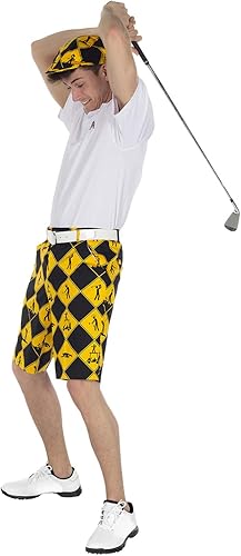 Miniatura 3 de Royal & Awesome Pantalones cortos de golf para hombre, pantalones cortos de golf locos para hombres, pantalones cortos a cuadros para hombre,