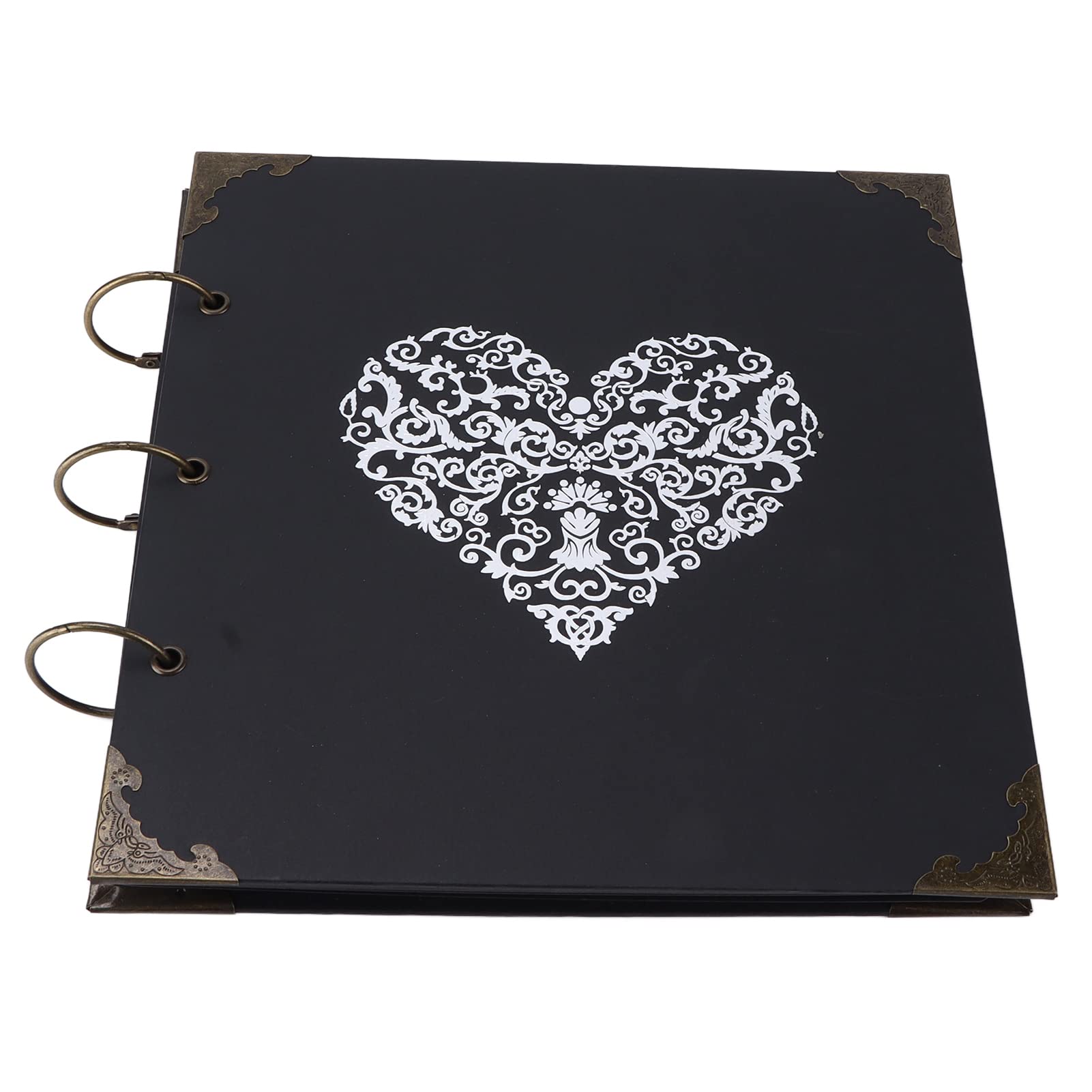 Kits de Scrapbooking Album Photo DIY 25 Pages Manuel Collant avec Anneau en Fer pour Mariage Voyage Anniversaire Garder la Mémoire Couverture Noire Classique
