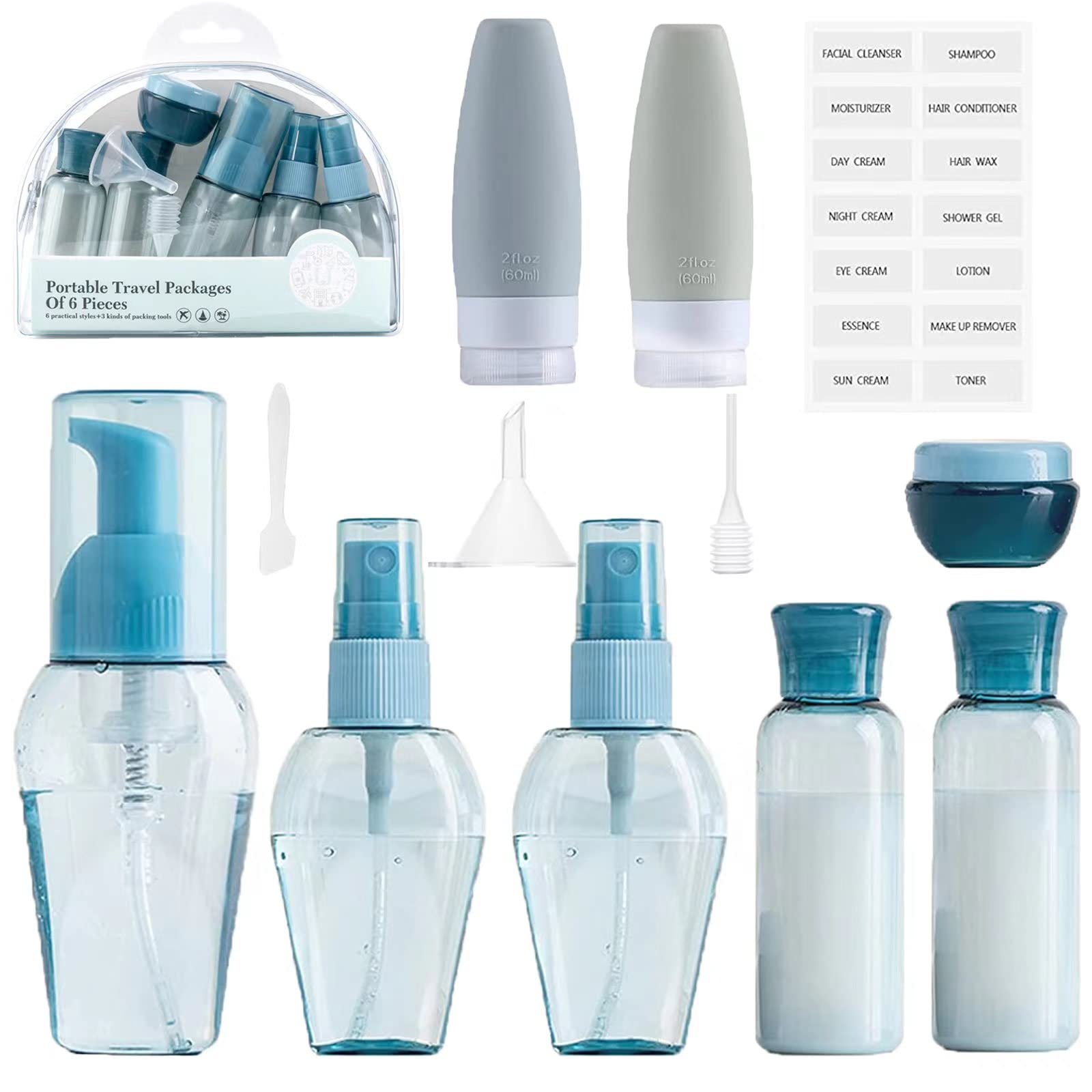 Amazon.co.jp｜11個セットシリコン トラベルボトル 旅行用詰め替え容器