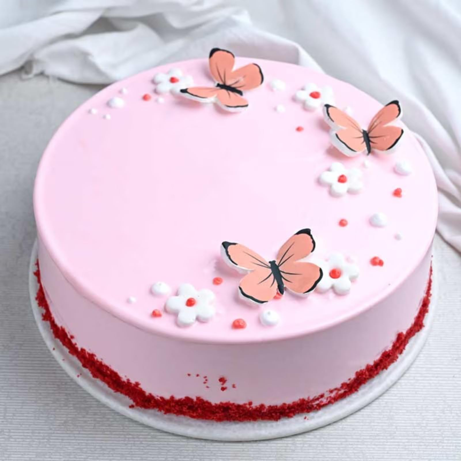 FlowerAura Delicious Silky Smooth Fresh Dreamy Red Velvet Cake For Birthday Cake, Anniversary Cake, Valentine's Day Cake, Mother's Day Cake, Christmas Cake, Women's Day Cake (Same Day Delivery) (1Kg)-picture-11