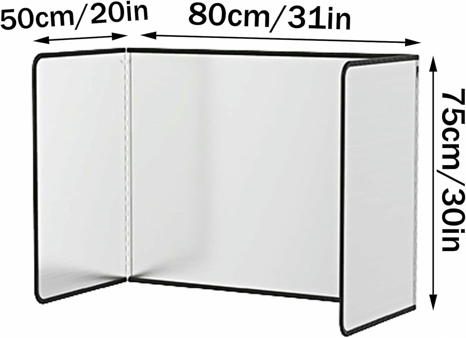 Protezione antispruzzo di Grasso per fornelli Pieghevoli, Protezione antispruzzi per padelle, Protezione per Scudo antispruzzo da Cucina, per Protezione Schermo Stufa (3 Sides 75x80x50cm)