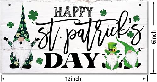 Vista 33 de Divertido letrero decorativo de madera del día de San Patricio, tréboles y travesuras impresas de madera para pared, decoración del hogar, letrero