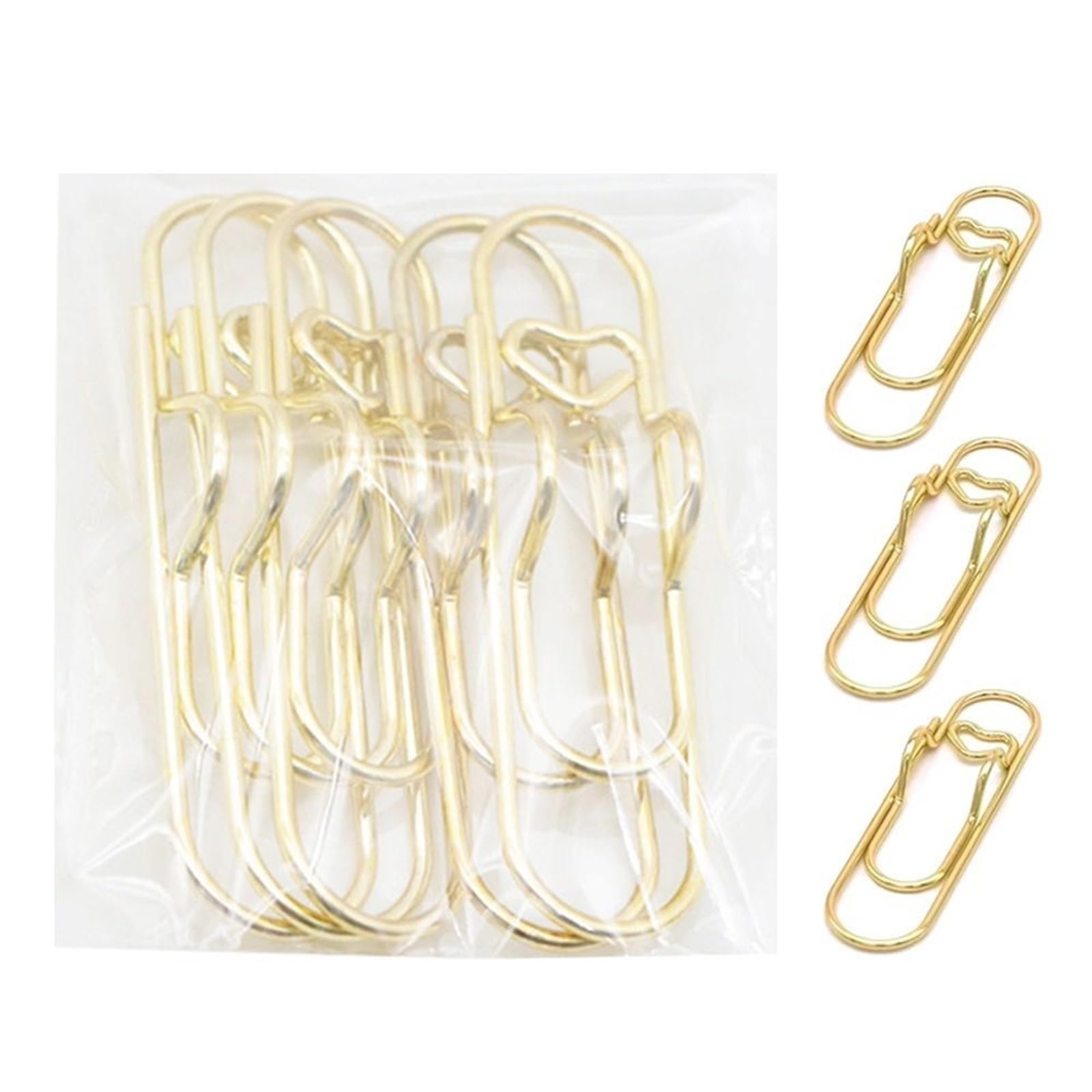 WonJoxel Pen Clip 30PCS Creative Metal Pen Holder Clip DIY Photo Memo Bookmarks Stationery Ticket Pagination Mark for Notebook Journal and Planner Vintage Brass Eff(Gold)