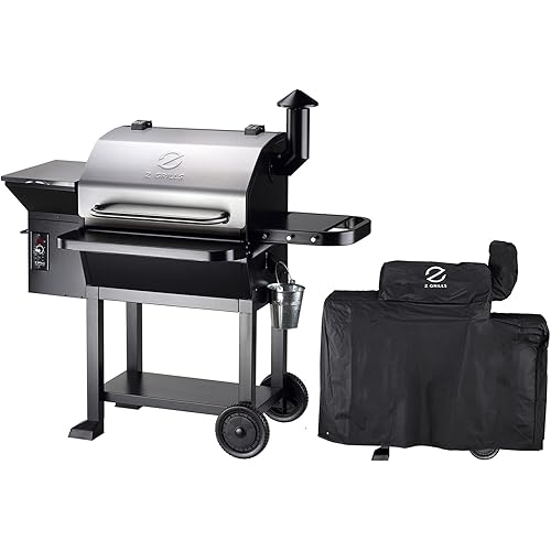 Z GRILLS Wood Pellets Smoker,8-in-1 Outdoor Smoker Grill with 1000 SQIN 20LB Hopper Stainless