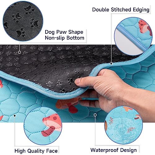 Image of Sunheir Washable Pee Pads for Dogs, 4-Pack Reusable Puppy Pads, Waterproof Non-Slip Wee Wee pad, Absorbent and Leakproof Training Mats for Potty, Crate, Playpen, Bed, Sofa, 18 inchx 24 inch