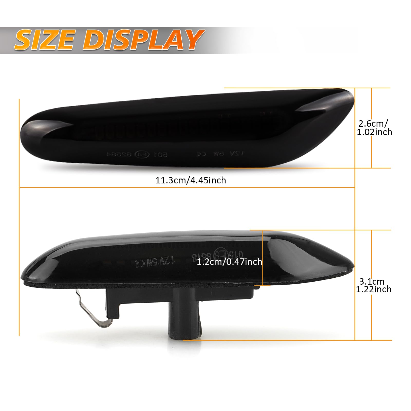Clignotants Latéraux BMW - Fumée - LED - Compatible Série 1, 3, 5, X1, X3 - E82, E90, E60, E83, Etc.