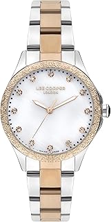 لي كوبر ساعة انالوج بعقارب ومينا ابيض للنساء - LC07840.520