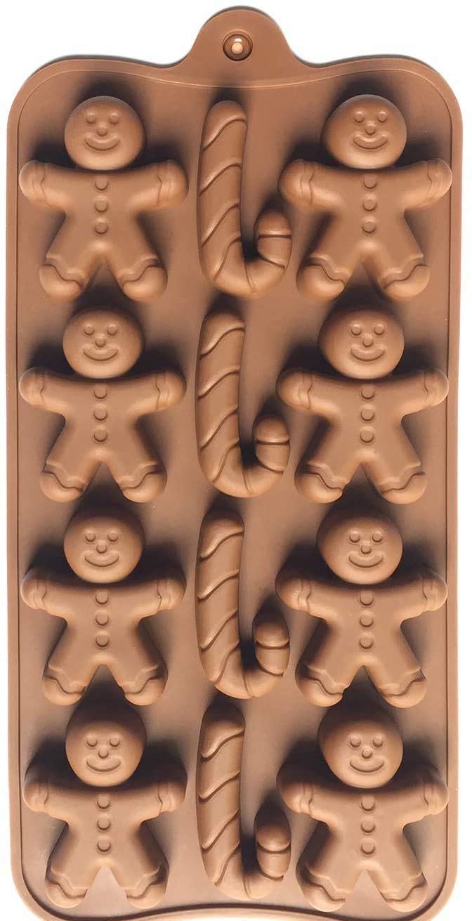 GenericDEVANI- Creation Chocolate Mould 12 Cavity Silicone Merry Christmas Shape Chocolate Mould/Santa Shape Mould/Christmas Stick Shape Mould/Snowman Mould/Ice/Sweet Mould - Multiple Shapes (Pack of 1)"