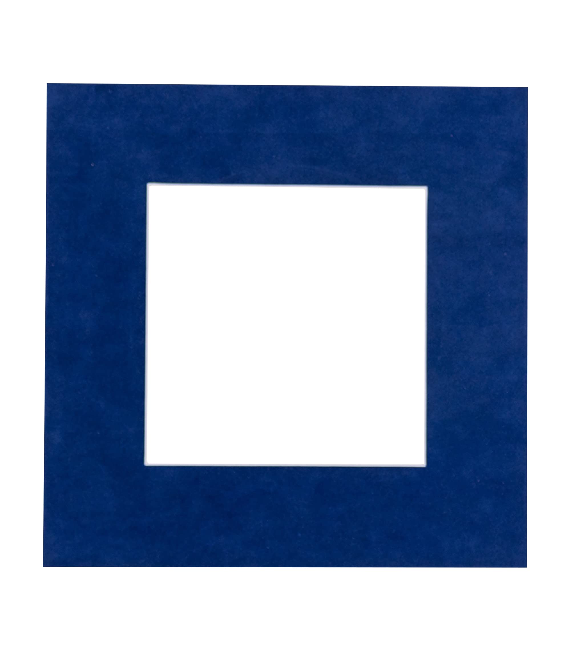 10x10 Mat Bevel Cut for 6x6 Photos - Precut Brooke Blue Suede Square Shaped Photo Mat Board Opening - Acid Free Matte to Protect Your Pictures - Bevel Cut for Family Photos, Pack of 1 Matboard Show