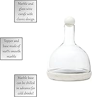 Vista 5 de Santa Barbara Design Studio Table Sugar Marble and Glass Wine Carafe, 42-Ounce, White