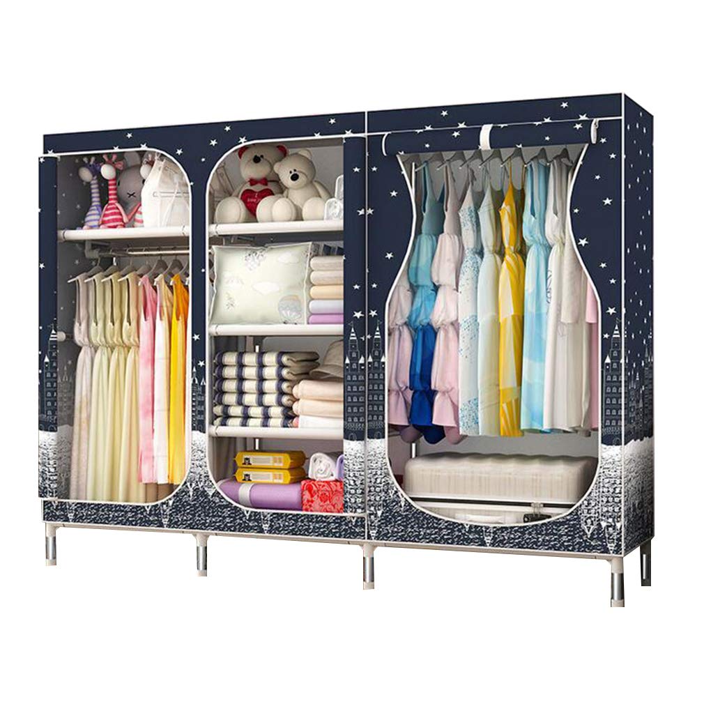 Armario de tela de gran capacidad de 210x45x168cm para ropa en dormitorio