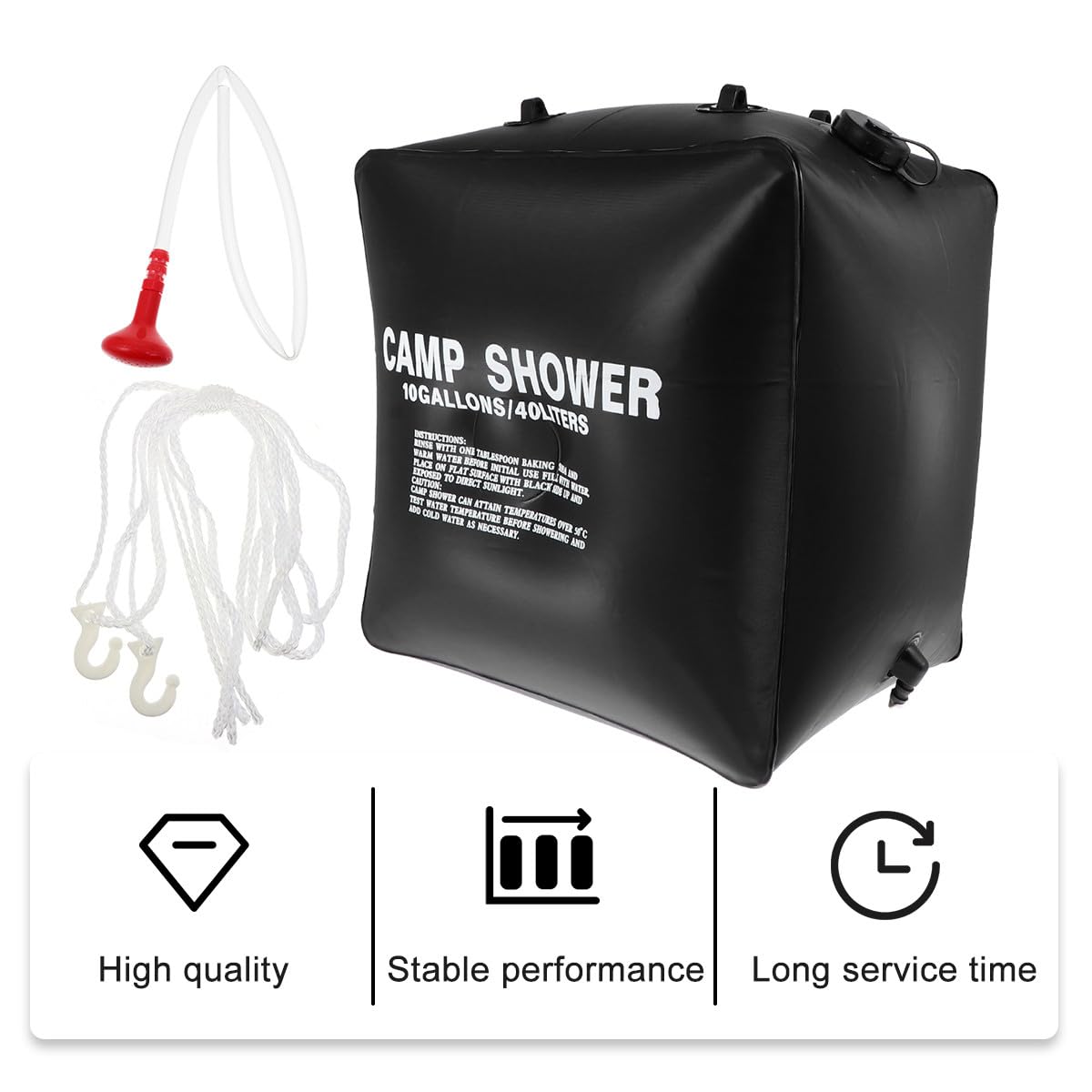 Bolsa de Ducha Solar Portátil 40L para Camping Bolsa de Agua Calentamiento Solar de PVC Duradero para Acampar y Ducha Exterior Adecuado para Senderismo y Viajes al Aire Libre