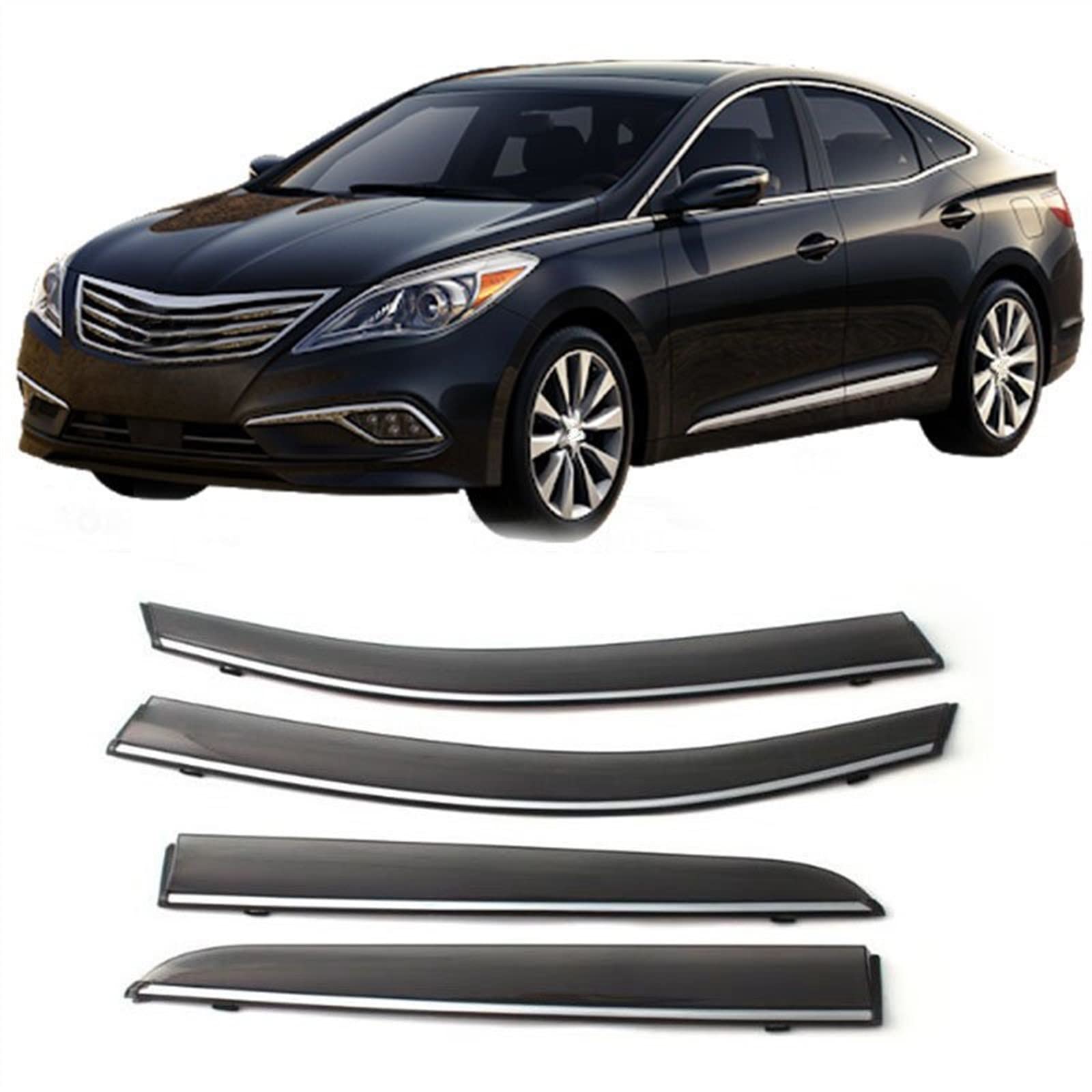 Déflecteurs de pluie pour Hyundai Grandeur pour rouler les vitres ouvertes