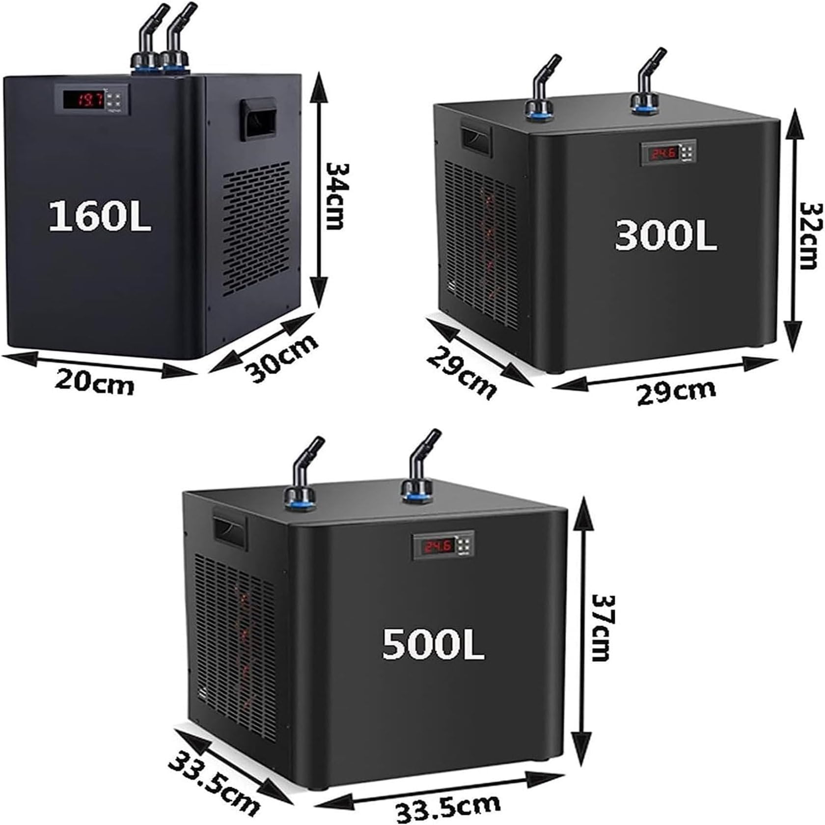 ZUMAHA Macchina per Il Raffreddamento dell'Acqua Dell'Acquario Commerciale 160l/300l/500l Refrigeratore d'Acqua Idroponico Intelligent Constant Fish Tank Chiller, Acqua Dolce/Salata con Pompa,300L