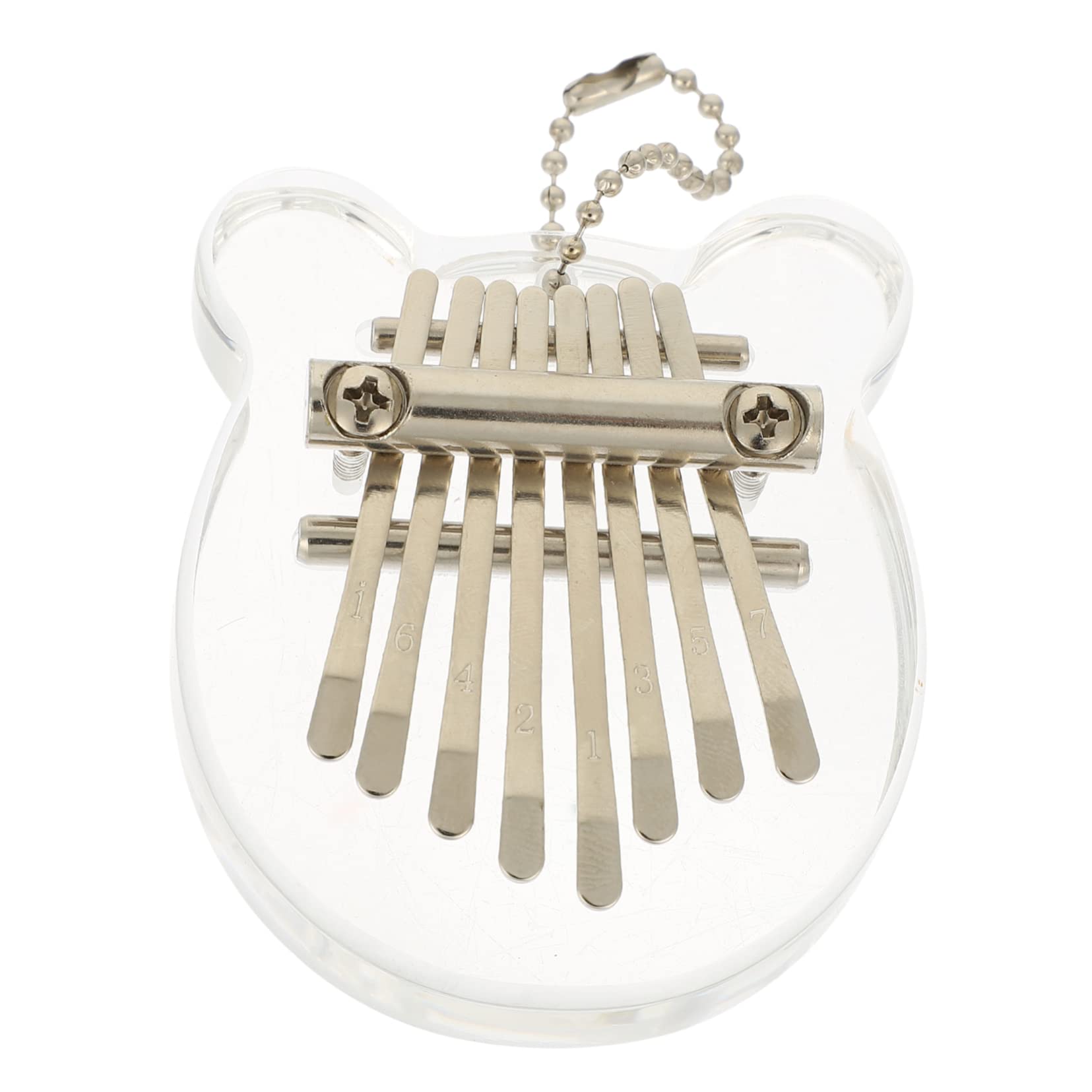 ERINGOGO Clear Keys Thumb Piano Cartoon Bear Shape Lightweight Musical Instrument for Home Use Present for Adults