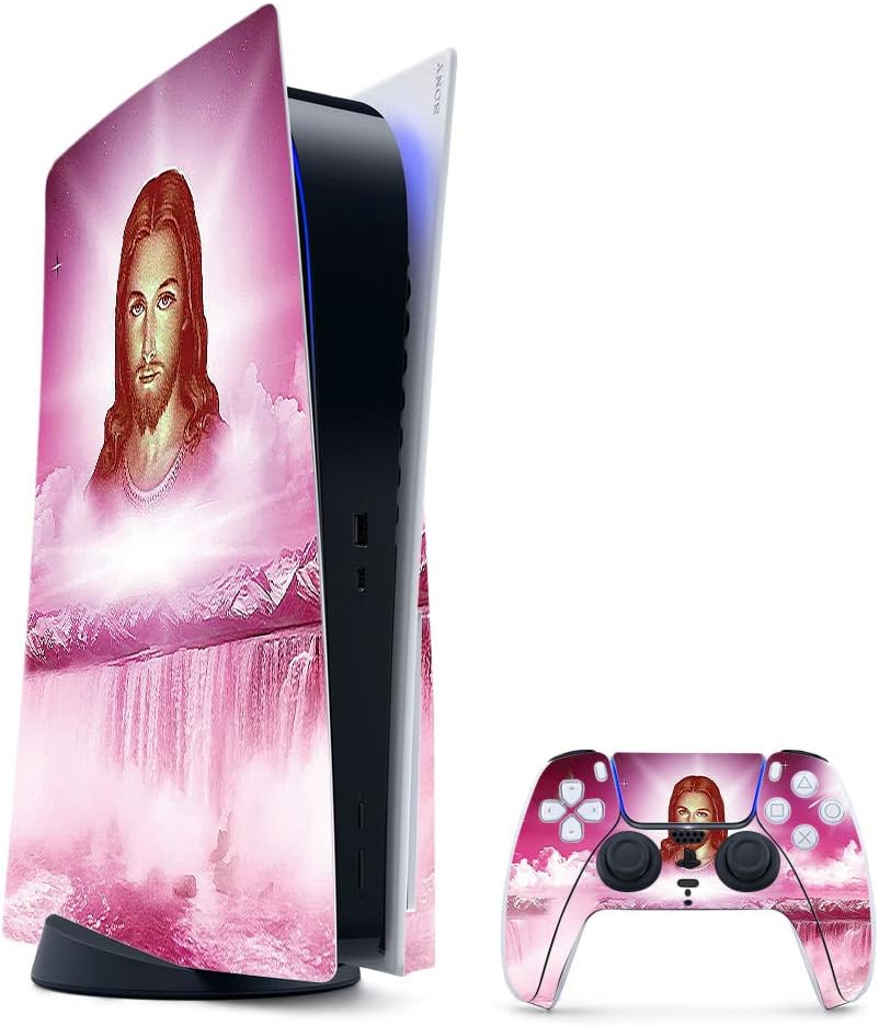 MightySkins Gaming Skin for PS5 / Playstation 5 Bundle - Jesus | Protective Viny wrap | Easy to Apply and Change Style | Made in The USA