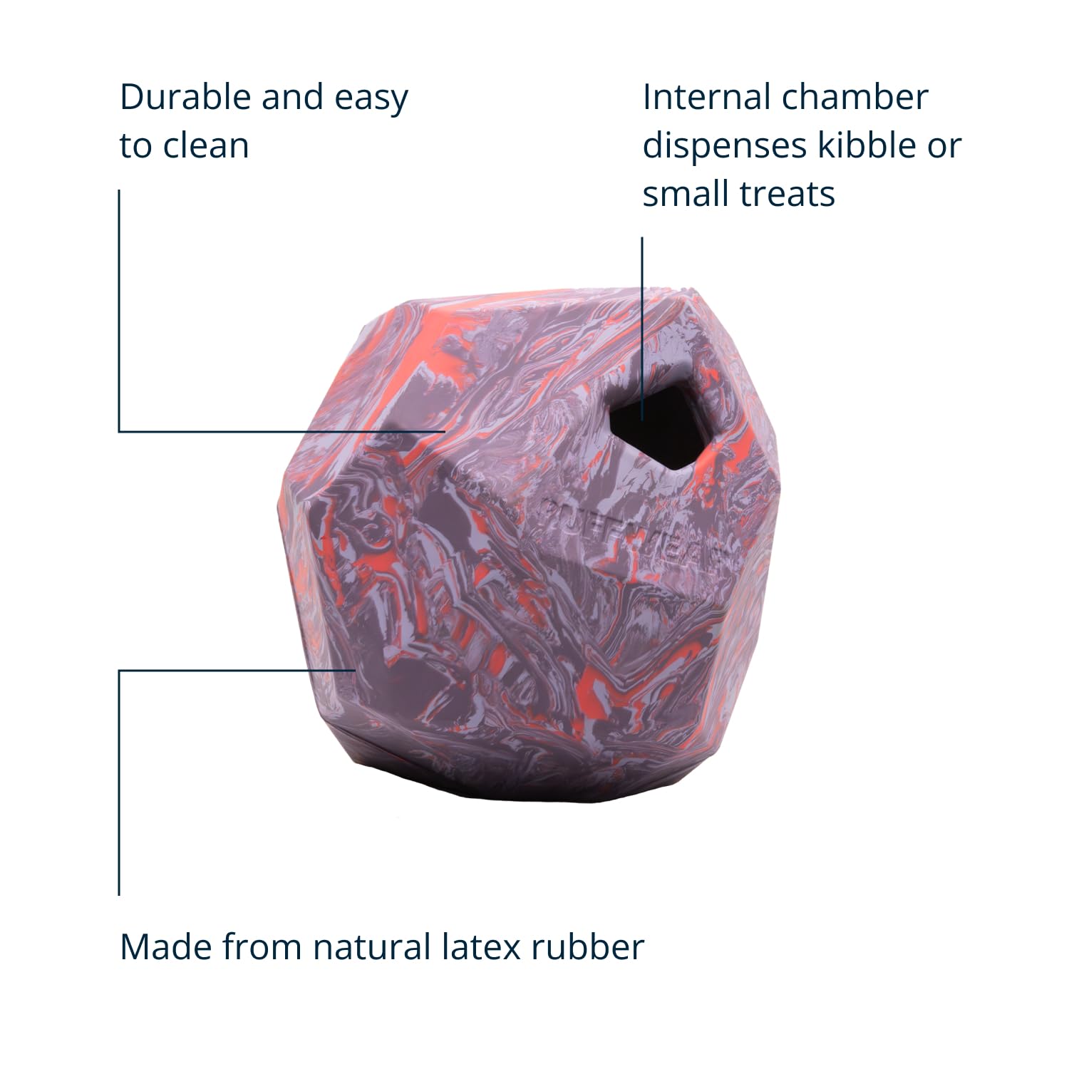 Ruffwear Gnawt-a-Rock Dog Toy, Durable and Chew Resistant, Natural Latex Rubber, Throw Toy with Erratic Bounce and Interactive Treat-Dispensing for Boredom, M/L Dogs, Purple Orchid, One Size - Image 3