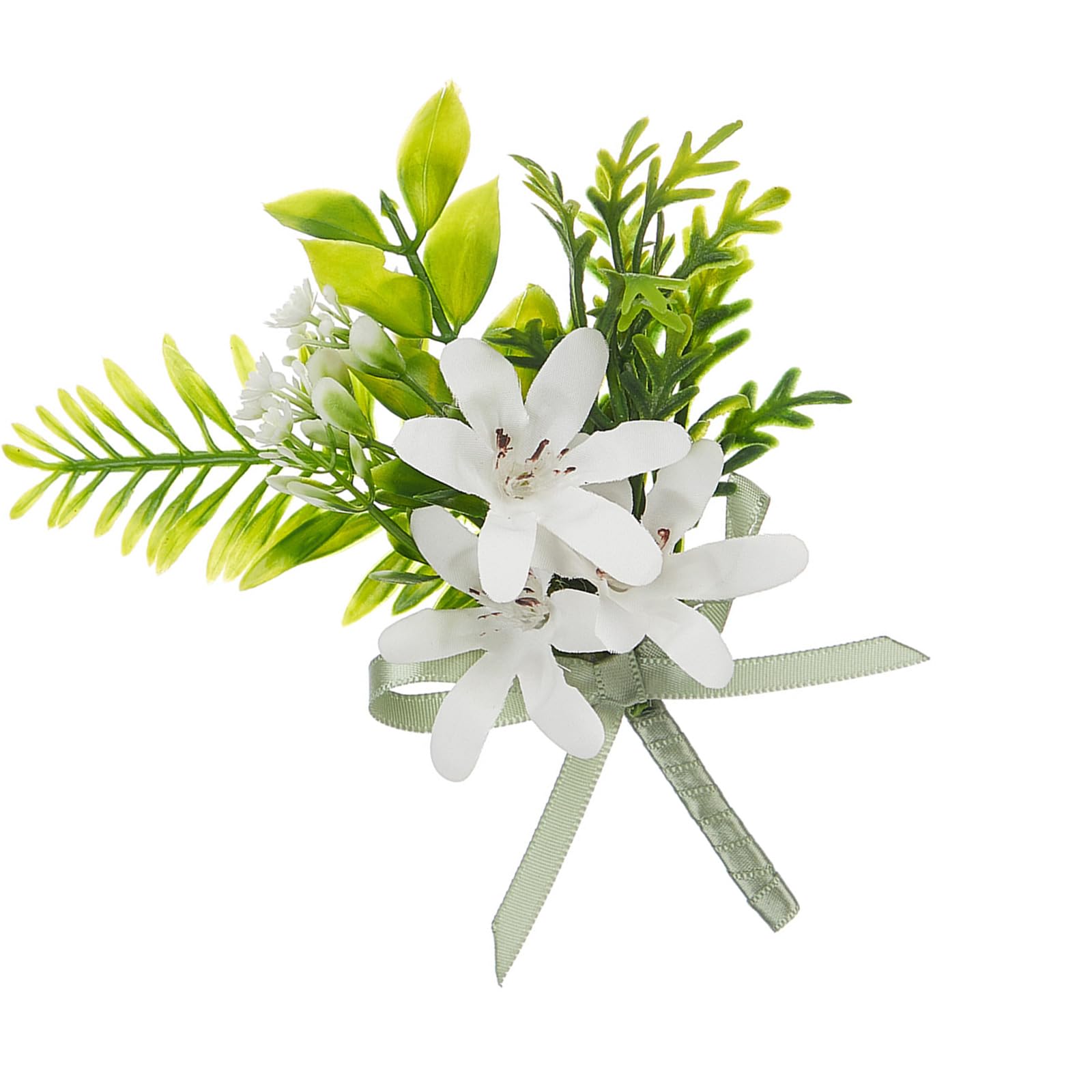 Woedpez Stylish Men Boutonniere Corsage Flower with Life Like Leaves for Groom Anniversaries and Engagement Parties Artificial Corsage