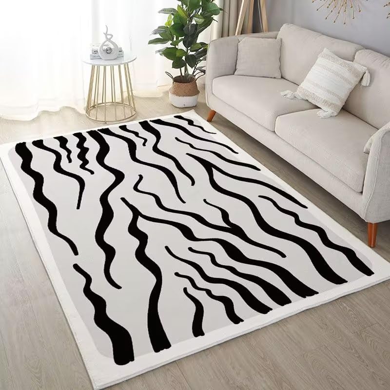 Tapis de couloir lavable polyester crème 80x120 cm