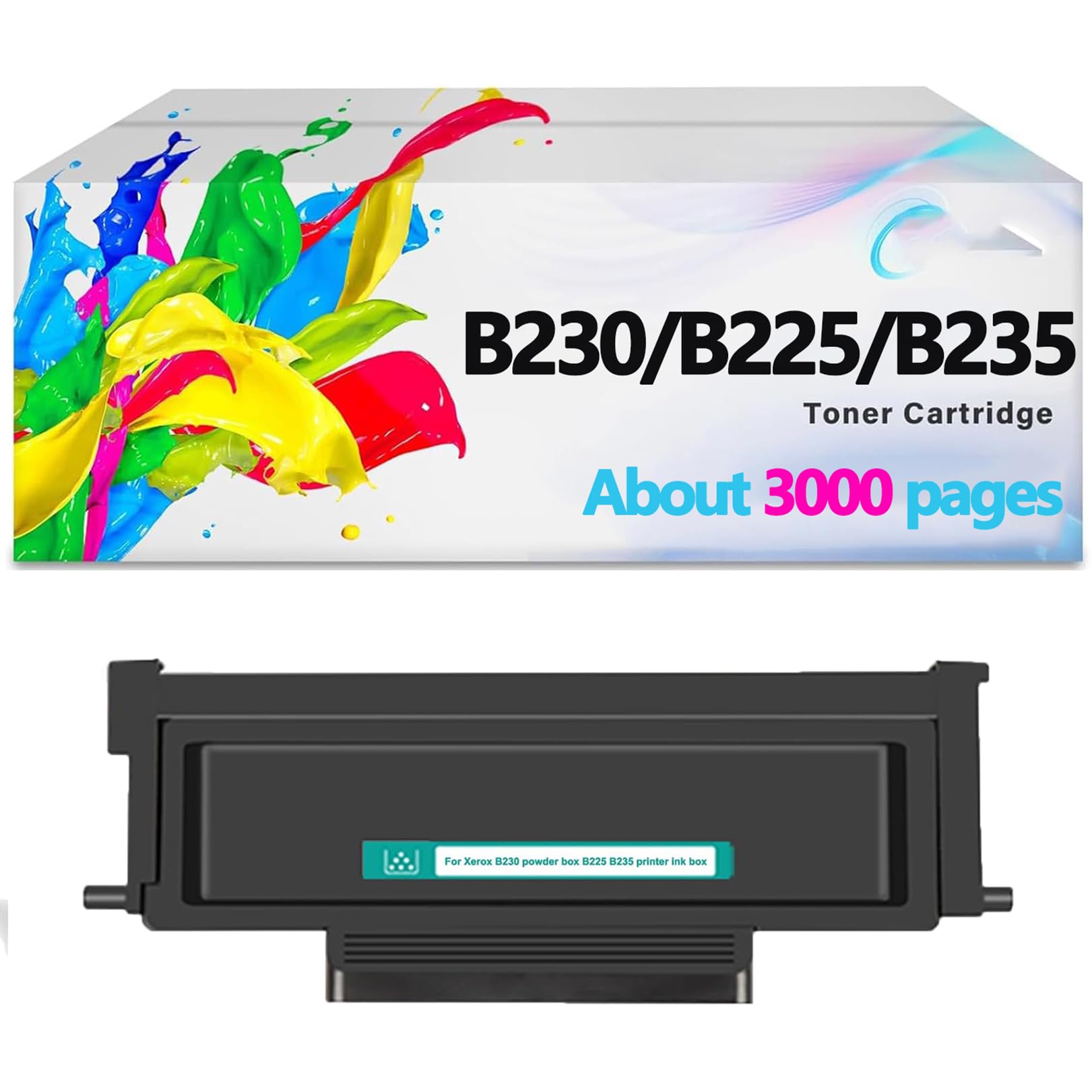 Cartouche de Toner B230 Haute capacité 006R04399 006R04400 006R04401 Cartouche d'encre Noire, Remplacement de Toner Compatible pour imprimante Xerox B230 B225 B235,Black-3000 Pages